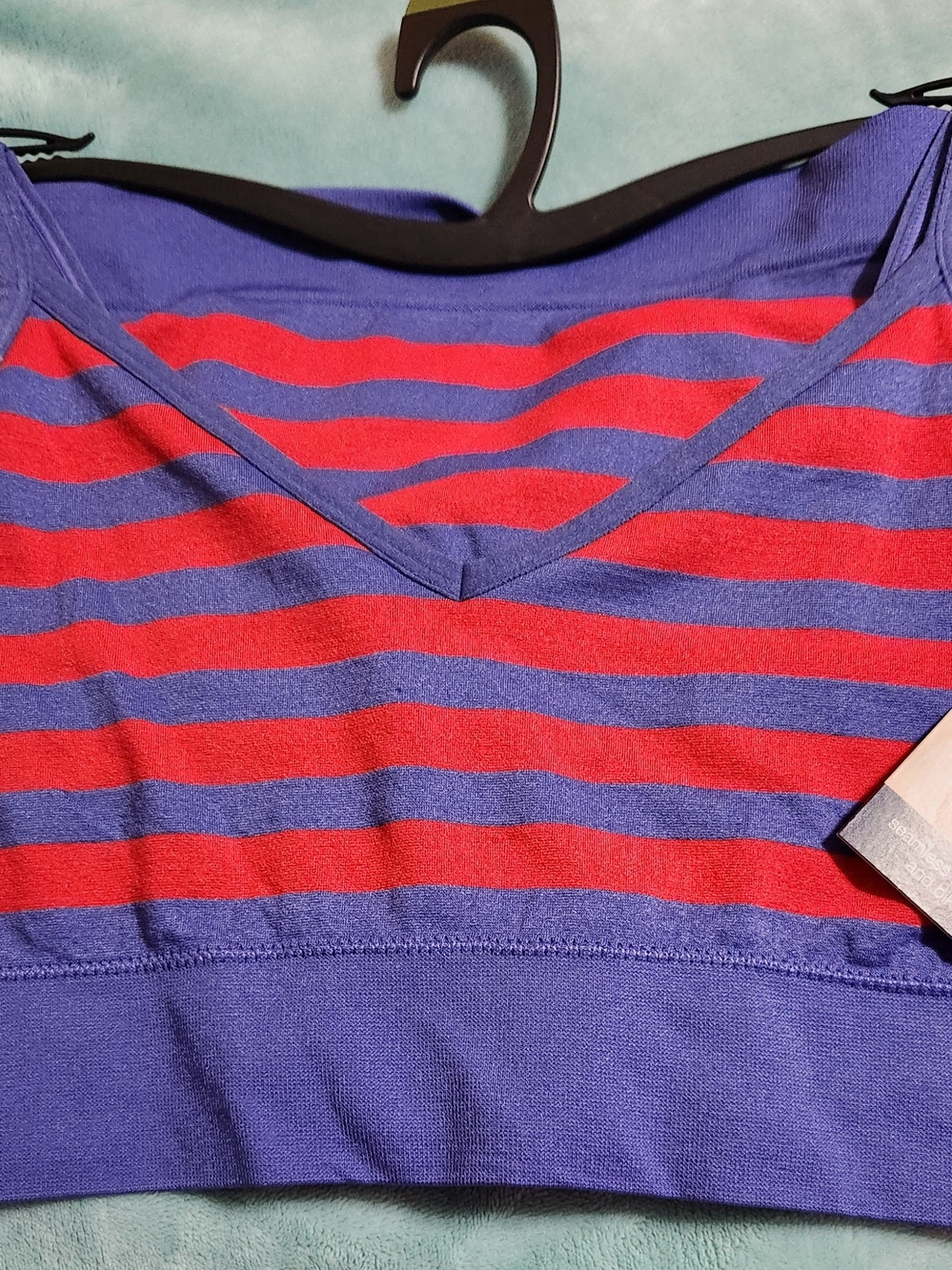 Purple & Red Striped Women's Sleep Bralette